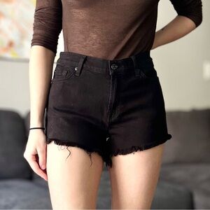 7 For All Mankind Cutoff Denim Shorts - Black - Size 29
